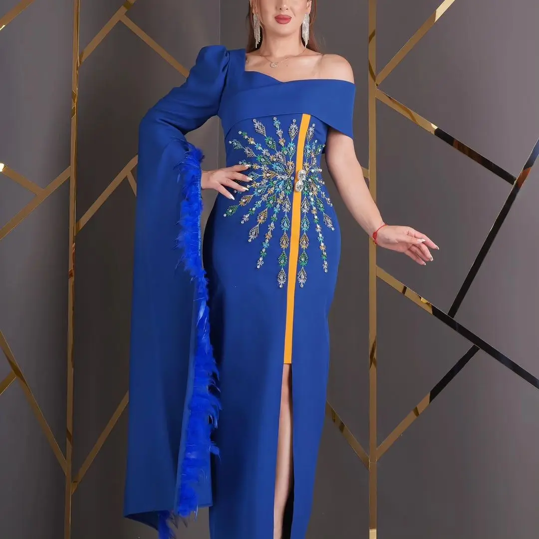 One Shoulder Mermaid Prom Dresses Rhinestone Long Sleeves Embroidery Evening Dress 2023 Saudi Arabia Women's Formal Wedding
One Shoulder Mermaid Prom Dresses Rhinestone Long Sleeves Embroidery Evening Dress 2023 Saudi Arabia Women's Formal Wedding