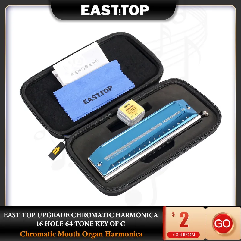 EASTTOP EAP-16 Хроматическая гармоника 16 отверстий 64 тона Клавиша C для рта взрослых