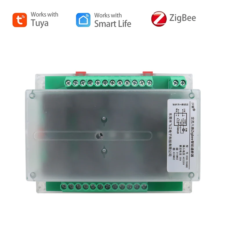 Tuya Zigbee smart switch DIY 30A relay module adapter smart life APP 8 channel control switch
Tuya Zigbee smart switch DIY 30A relay module adapter smart life APP 8 channel control switch