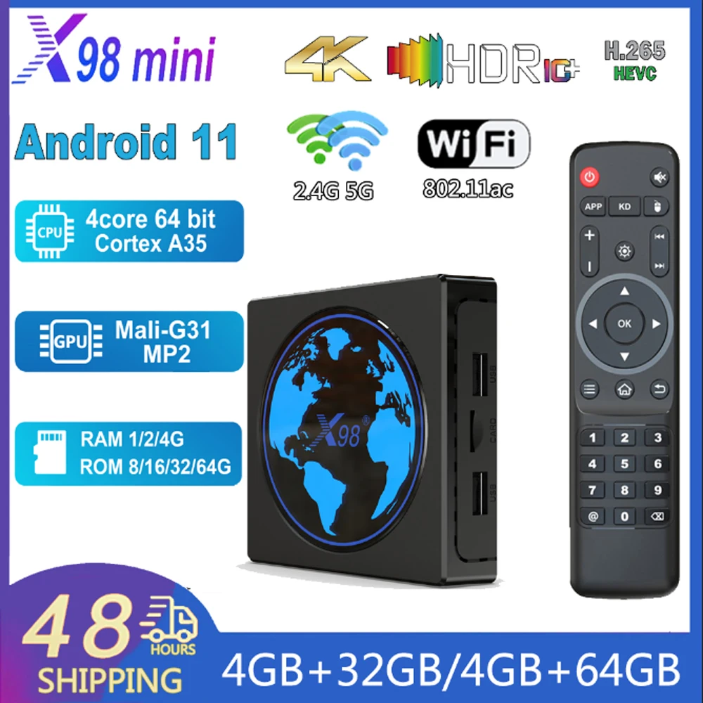 Приставка Смарт-ТВ X98 Mini Amlogic S905W2, Android 11, 2,4 ГГц и фото, Двойной Wi-Fi, BT, 4K HD, видеоплеер, ТВ-приставка X98Mini
Приставка Смарт-ТВ X98 Mini Amlogic S905W2, Android 11, 2,4 ГГц и фото, Двойной Wi-Fi, BT, 4K HD, видеоплеер, ТВ-приставка X98Mini
