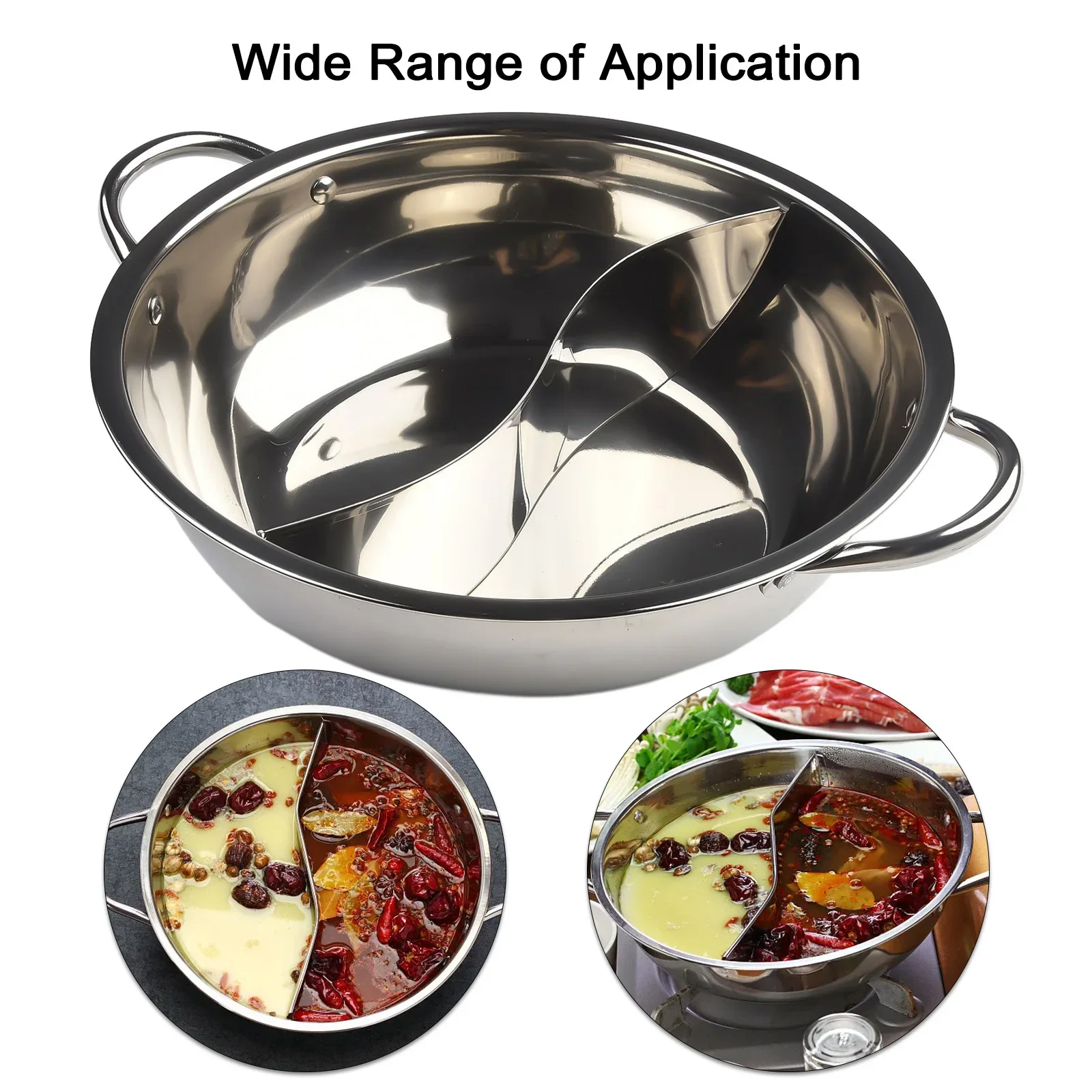 Hot Pot 28cm Stainless Steel Twin Divided Hot Pot Cookware Keep Your Soup Flavors Intact For Individual Servings
Hot Pot 28cm Stainless Steel Twin Divided Hot Pot Cookware Keep Your Soup Flavors Intact For Individual Servings