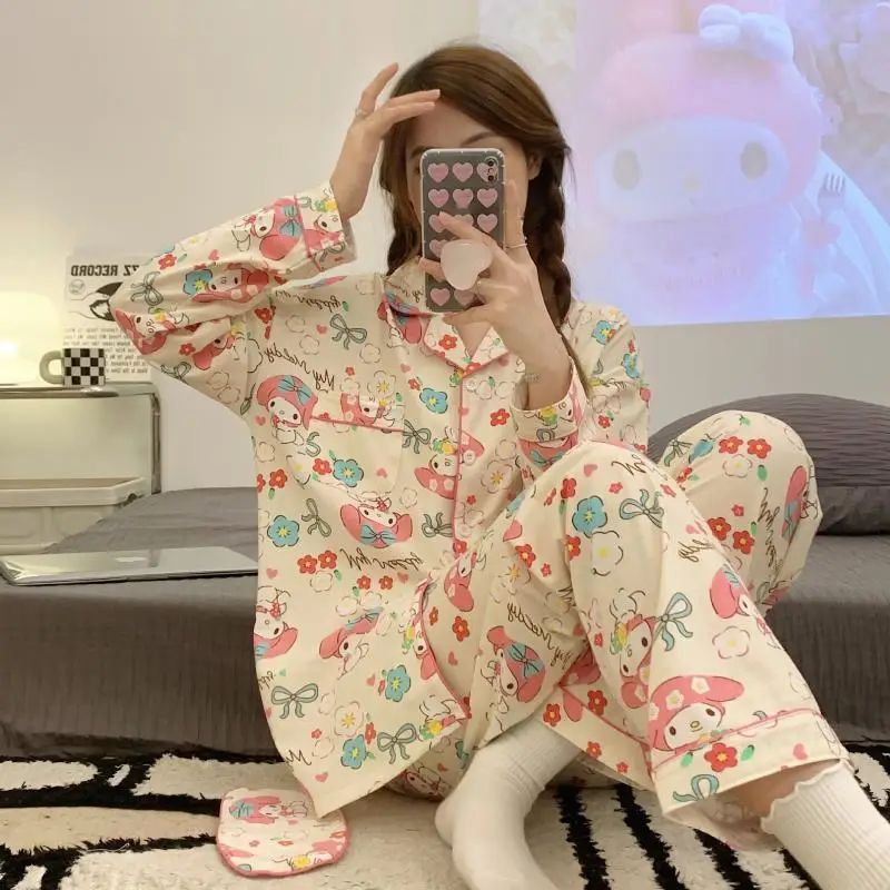 2023 Kawaii Cartoon Sanrioed Spring Summer Autumn Long-Sleeved Pants Women's Pajamas Set Cute Anime Girls Soft Home Clothes Gift
2023 Kawaii Cartoon Sanrioed Spring Summer Autumn Long-Sleeved Pants Women's Pajamas Set Cute Anime Girls Soft Home Clothes Gift