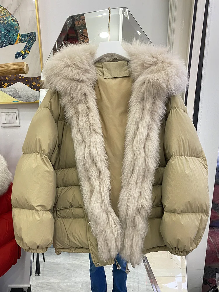 Women's Fur Down Jacket 2022 Winter New Loose Warm Oversized Fox Fur Collar 90 Goose Down Hooded Jacket
Women's Fur Down Jacket 2022 Winter New Loose Warm Oversized Fox Fur Collar 90 Goose Down Hooded Jacket