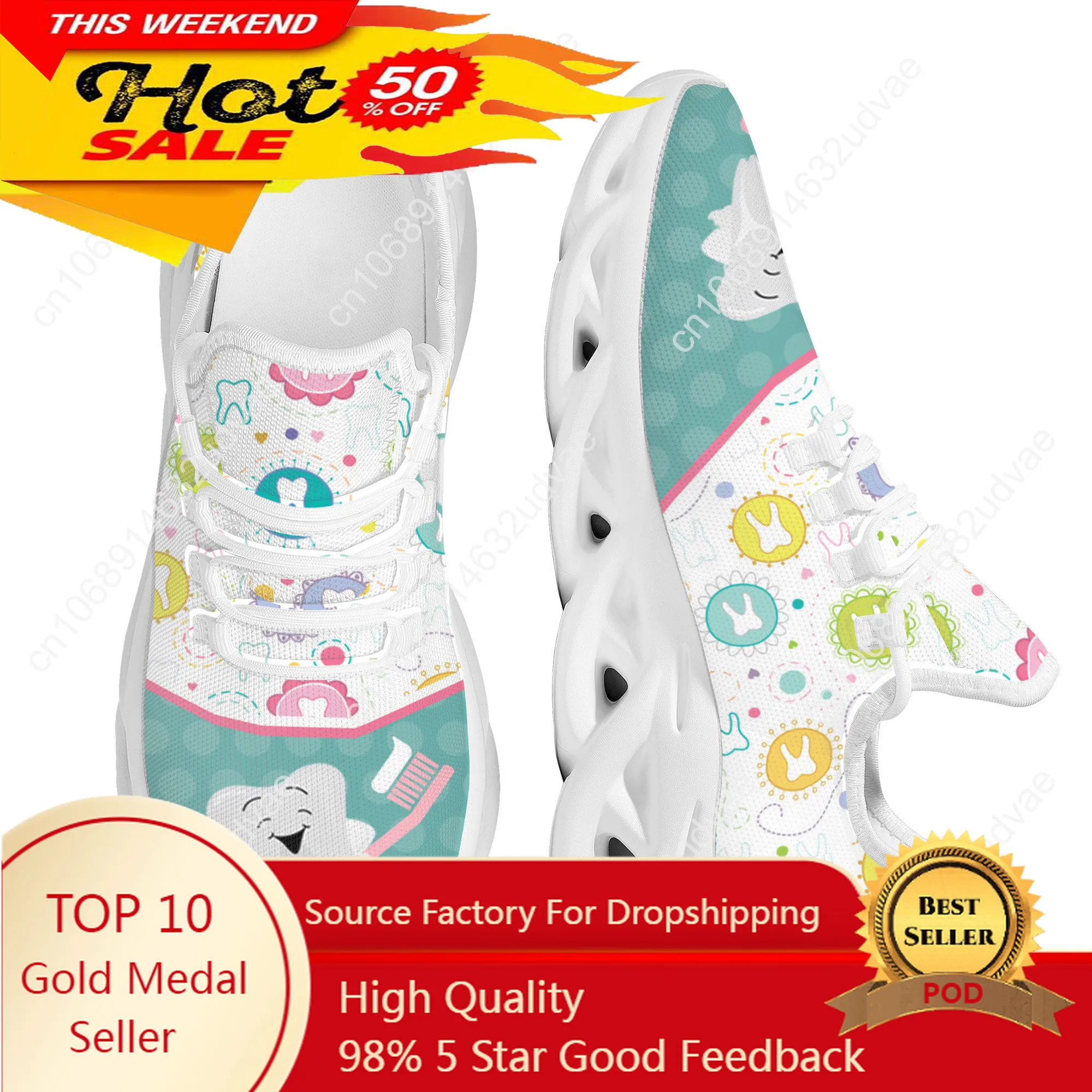Women Flats Cartoon Dentisit Tooth Pattern Casual Shoes Breathable Mesh Female Sneakers Work Comfort Zapatos Mujer
Women Flats Cartoon Dentisit Tooth Pattern Casual Shoes Breathable Mesh Female Sneakers Work Comfort Zapatos Mujer