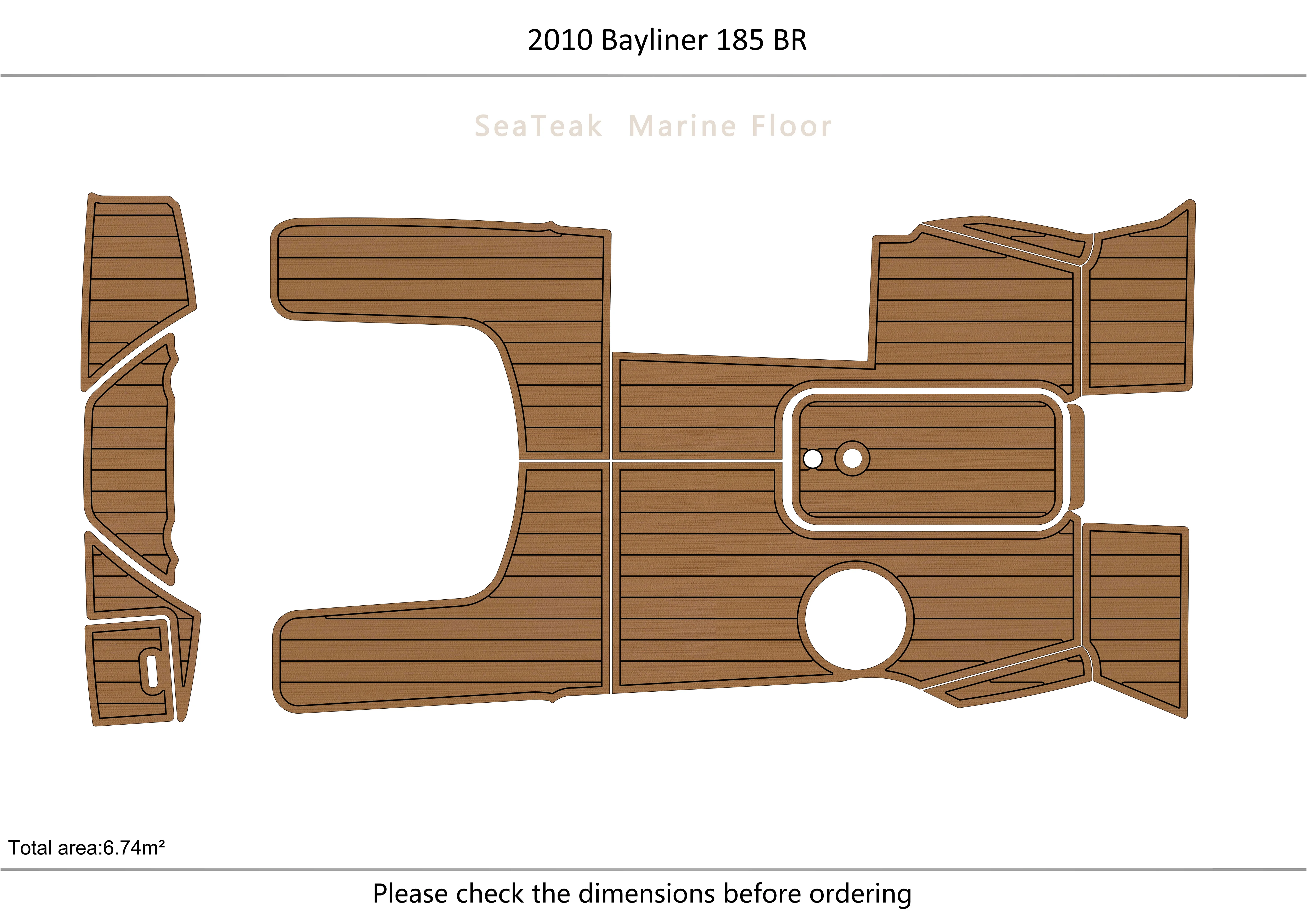 

2010 Bayliner 185 BR Cockpit swimming platform 1/4" 6mm EVA fAUX carpet Water Ski Yacht Fishing Boat Non-slip mat floor