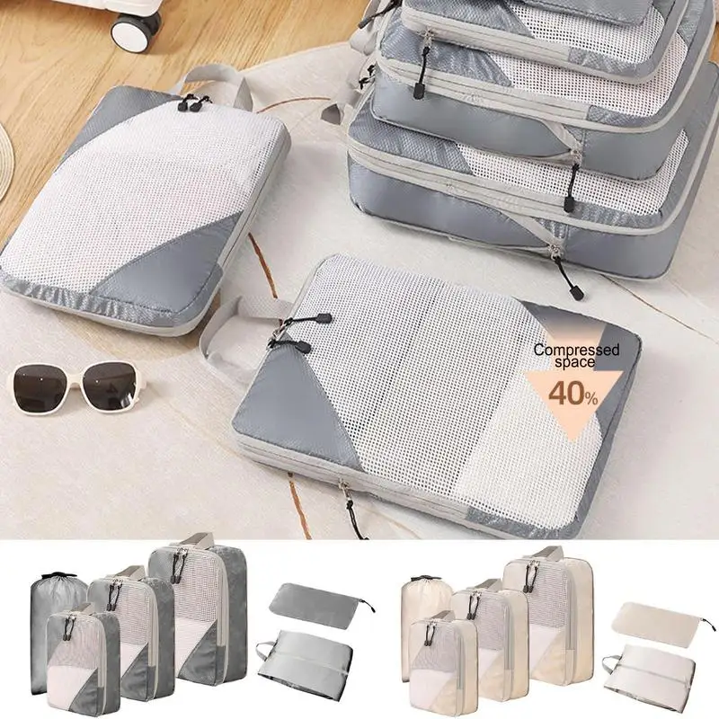 

Luggage Packing Organizers Packing Cube Set Compressed Packing Cubes Portable Travel Storage Set for Suitcases Storage Supplies