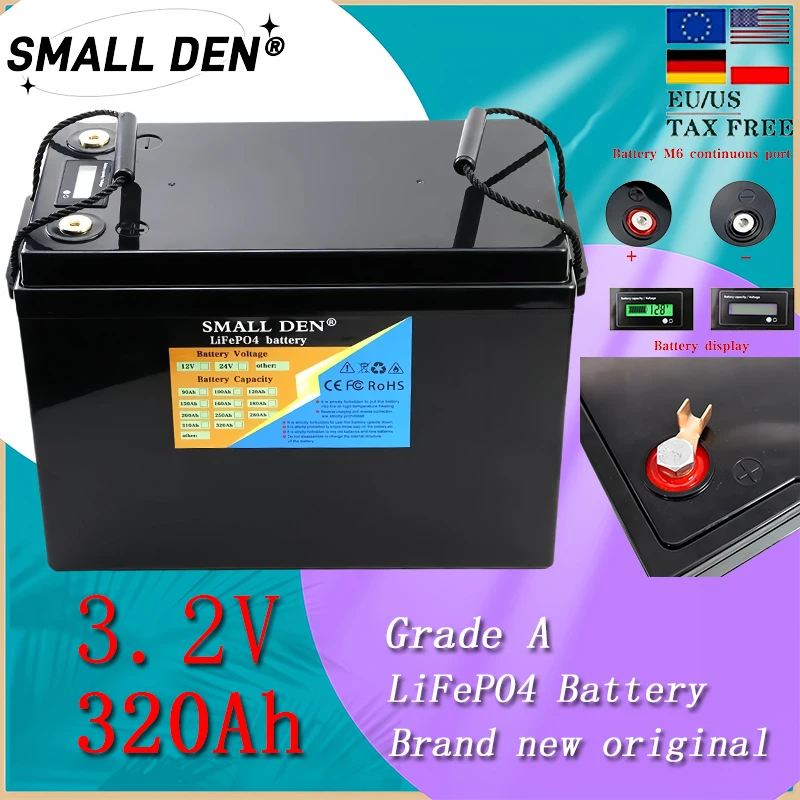 12V 320Ah New Brand lithium iron phosphate battery 12.8V campervan golf car off-road off-grid solar wind battery pack
12V 320Ah New Brand lithium iron phosphate battery 12.8V campervan golf car off-road off-grid solar wind battery pack