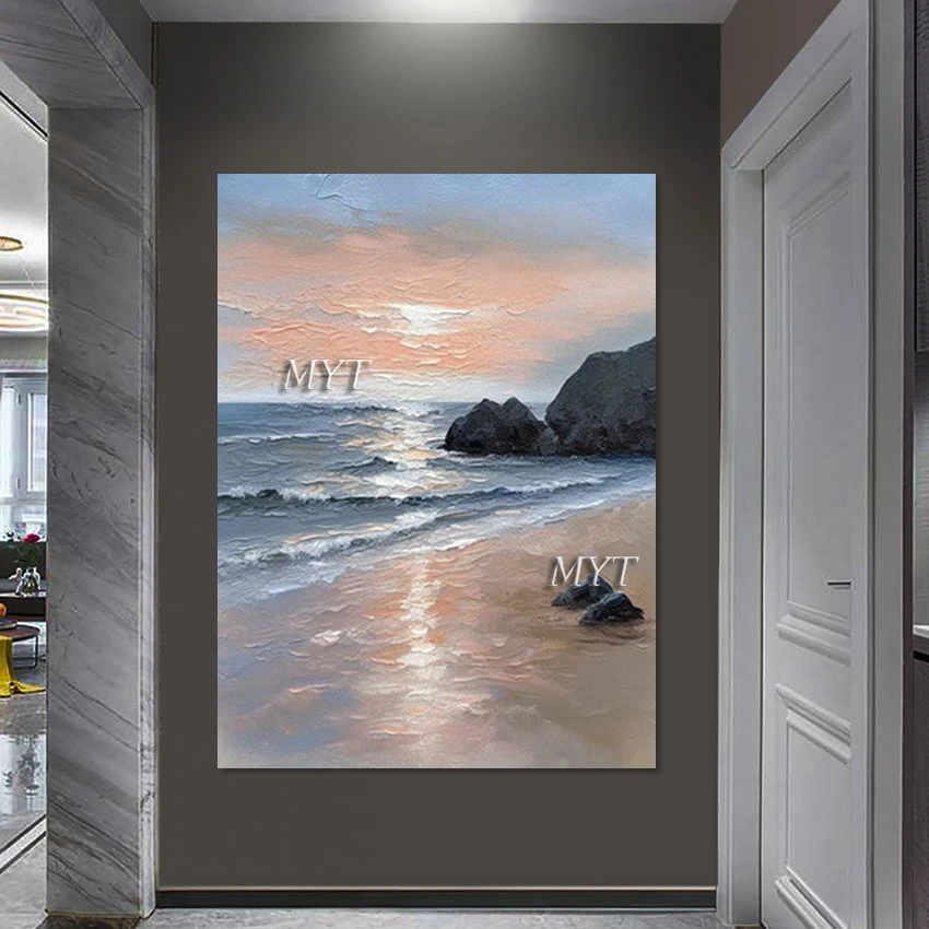 

Canvas Art Frameless Landscape Wall Hanging 3d Picture Beautiful Scenery Decor Abstract Acrylic Style Oil Paintings Of Beach