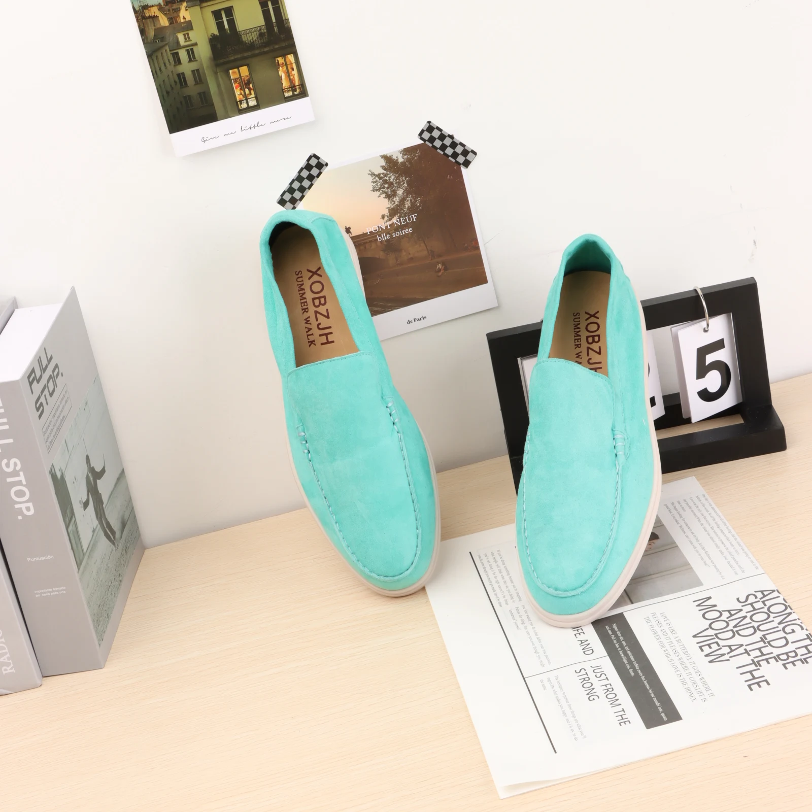 

Туфли женские замшевые, Роскошные Мокасины, дизайнерские кроссовки, плоская подошва, брендовая синяя обувь, зеленые, 2023