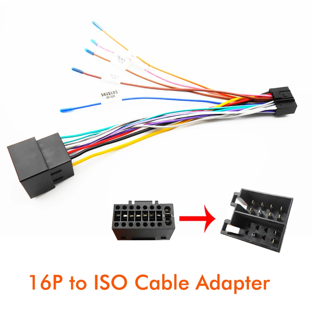 16 Pin To ISO Cable Adapter Male Plug To Female Connector Wiring Harness For 2 Din Radio Car Android Head Unit Universal
16 Pin To ISO Cable Adapter Male Plug To Female Connector Wiring Harness For 2 Din Radio Car Android Head Unit Universal