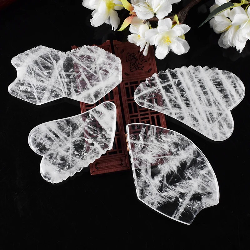 

Natural Jade White Crystal Stone Gouache Scraper Gua Sha Facia Massage Tool Beauty Skin Care Scraping Skincare SPA Dropshipping