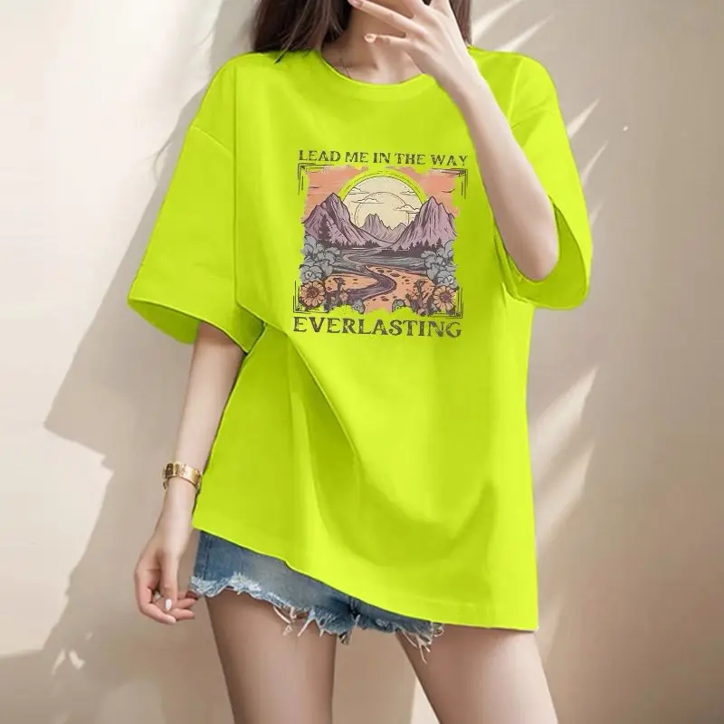 Женская хлопковая Футболка с принтом, Повседневная Свободная футболка из натурального хлопка с круглым вырезом и коротким рукавом, лето
Женская хлопковая Футболка с принтом, Повседневная Свободная футболка из натурального хлопка с круглым вырезом и коротким рукавом, лето