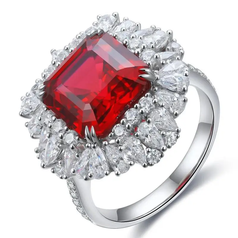 Pirmiana New 5.935ct Blood Red Lab Ruby Ring S925 Silver Jewelry Engagementring for Women
Pirmiana New 5.935ct Blood Red Lab Ruby Ring S925 Silver Jewelry Engagementring for Women