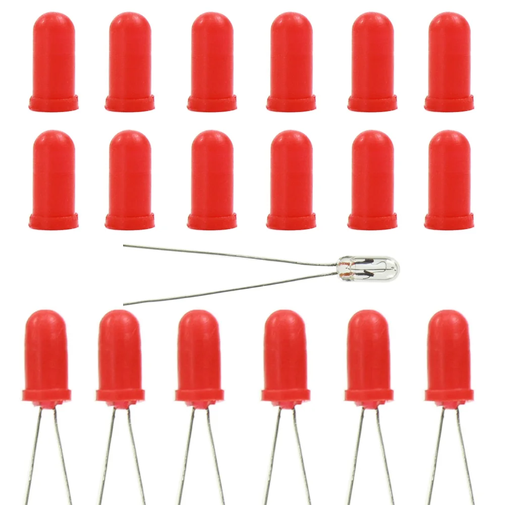 

XPT01R 100pcs Red Caps Covers for 3mm Grain of Wheat Bulbs LEDs NEW