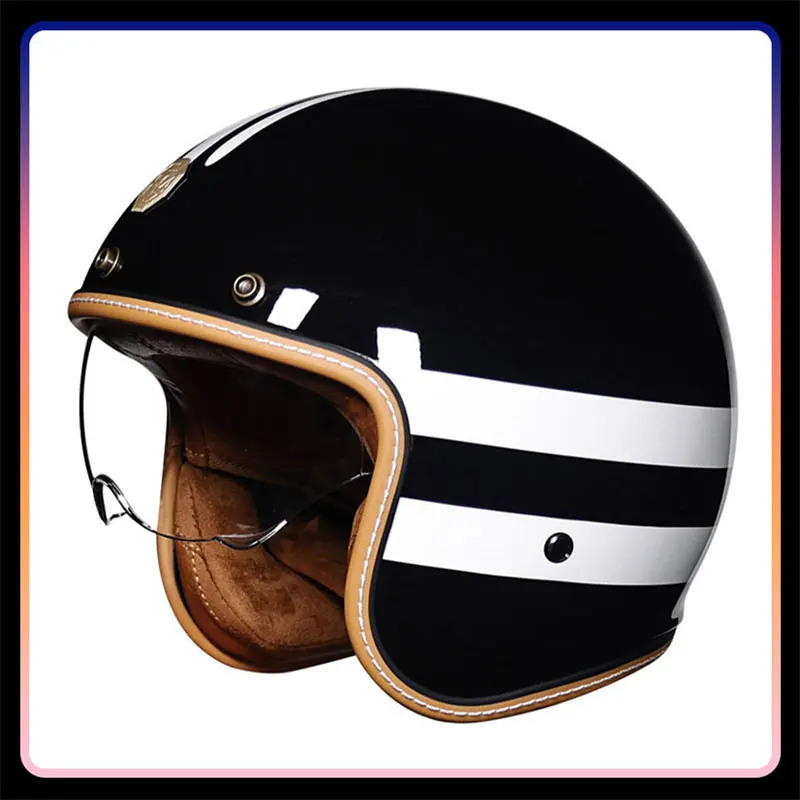 

Шлем мотоциклетный Винтажный Унисекс, с открытым лицом, в стиле ретро
