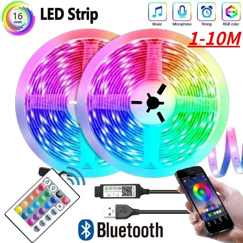 LED Strip Lights RGB 5050 ,5V 1M-30M,16 million colors, RGB , Led Strip Lighting Music Sync, Color Changing for Party Home
LED Strip Lights RGB 5050 ,5V 1M-30M,16 million colors, RGB , Led Strip Lighting Music Sync, Color Changing for Party Home
