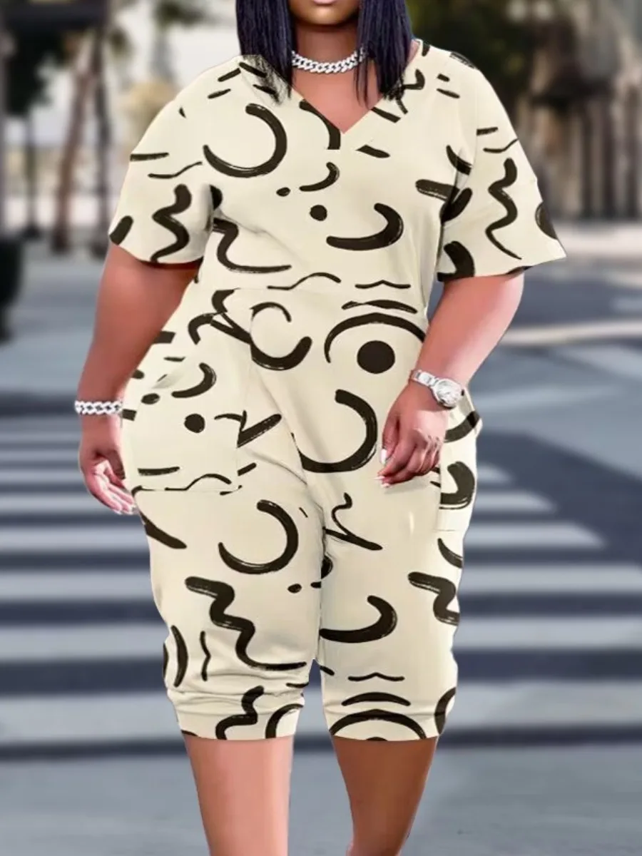 LW Plus Size Casual Loose Jumpsuit Graffiti Print Pocket Design Jumpsuit Wide Leg Pants Overalls short sleeve Oversized Jumpsuit
LW Plus Size Casual Loose Jumpsuit Graffiti Print Pocket Design Jumpsuit Wide Leg Pants Overalls short sleeve Oversized Jumpsuit