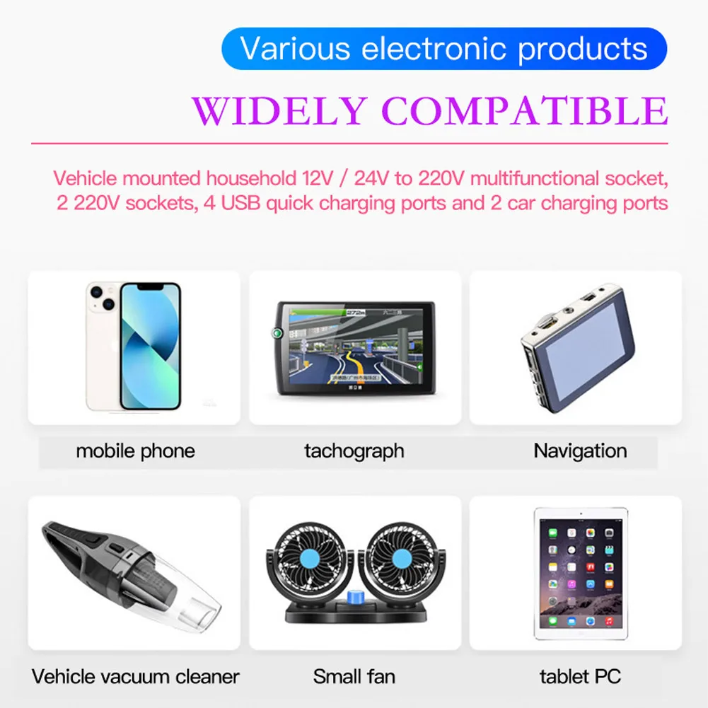 Converter Power Inverter Adapter For Laptops For Tablets For Dash Cams 12v/24V To DC 110V/220v 1500w Four USB Ports
Converter Power Inverter Adapter For Laptops For Tablets For Dash Cams 12v/24V To DC 110V/220v 1500w Four USB Ports