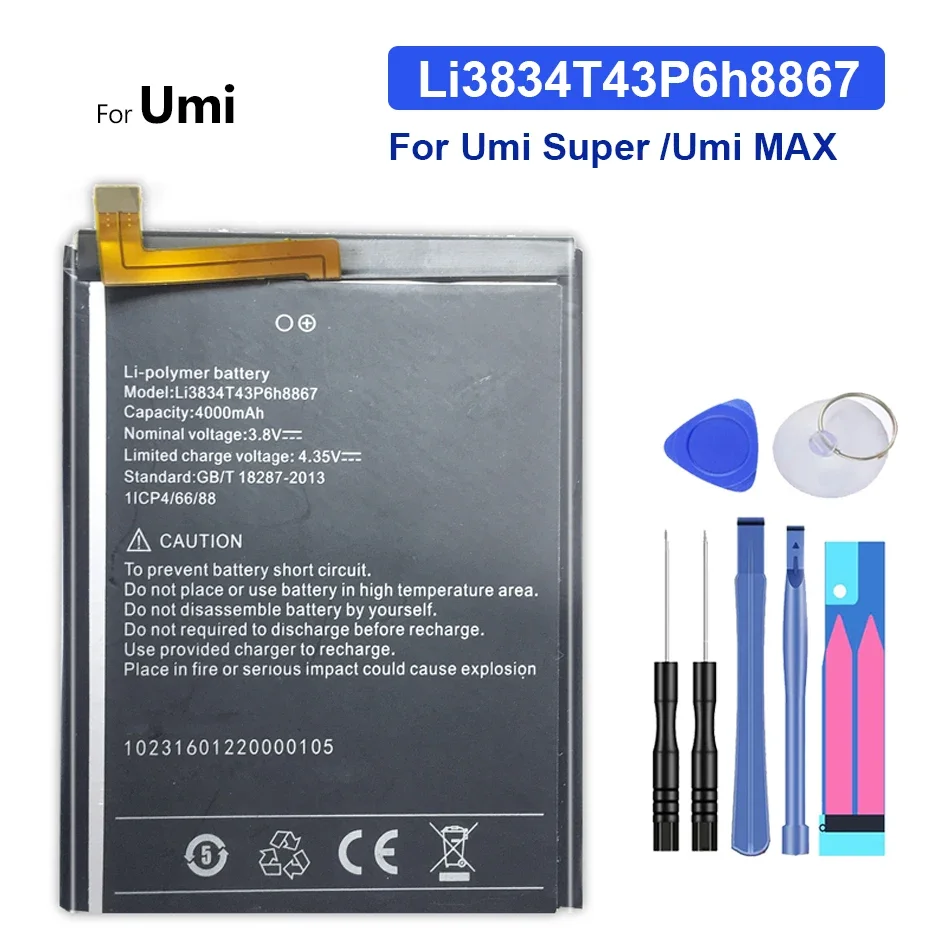 Сменный аккумулятор для Umi Super, MAX, номер отслеживания, 4000 мАч, Li3834T43P6H8867
Сменный аккумулятор для Umi Super, MAX, номер отслеживания, 4000 мАч, Li3834T43P6H8867