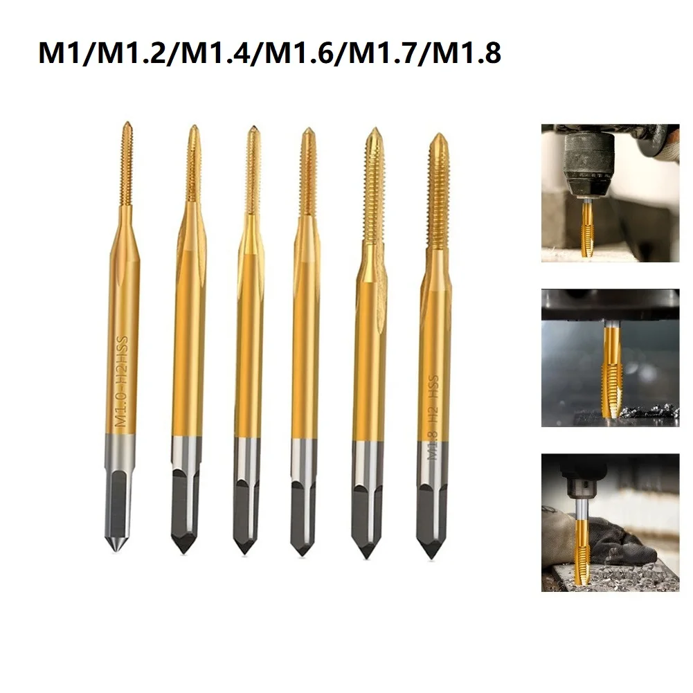 Screw Tap Drill Bit HSS Titanium Coating Screw Tap Drill Bit M1 M1.2 M1.4 M1.6 M1.7 Metric Straight Flute Thread Tap Hand Tools
Screw Tap Drill Bit HSS Titanium Coating Screw Tap Drill Bit M1 M1.2 M1.4 M1.6 M1.7 Metric Straight Flute Thread Tap Hand Tools