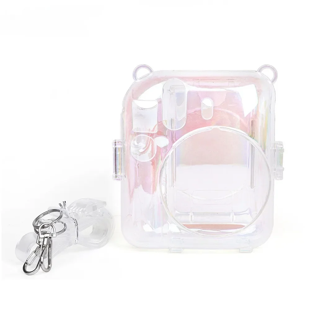 

Colorful Transparent Case for Fujifilm Instax Mini 12 Mini12 PC Crystal Protective Shell Photo Storage Bag with Strap