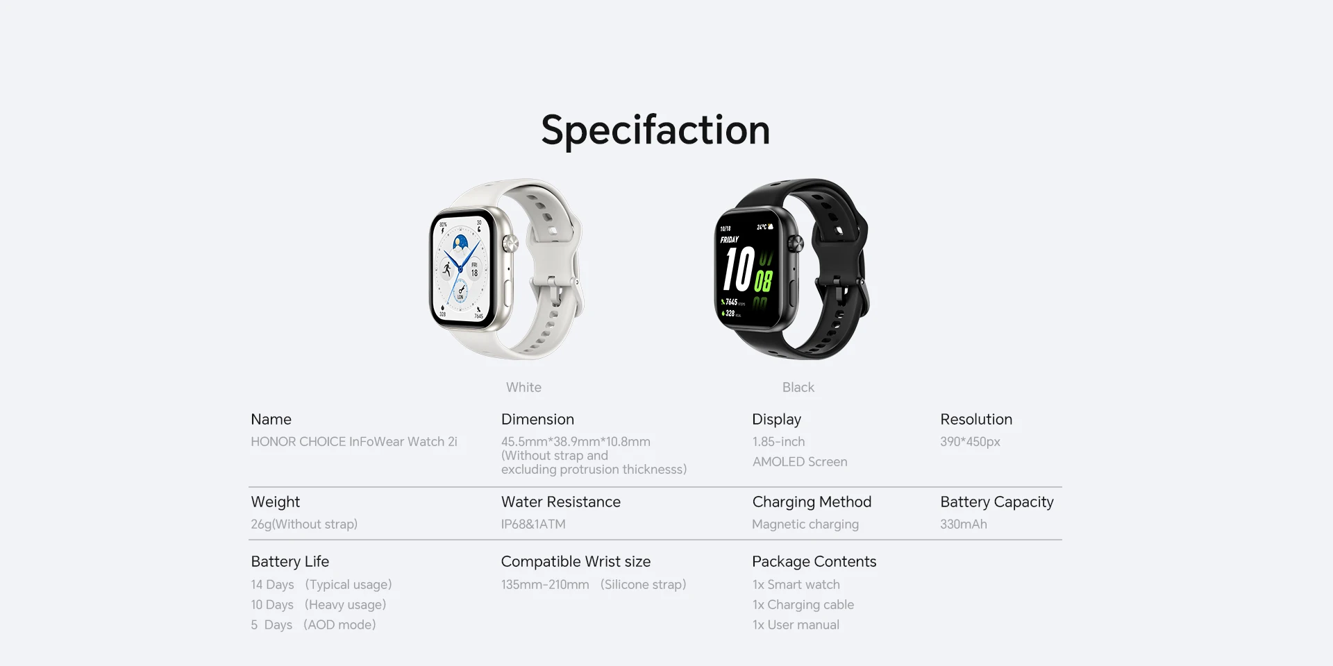 HONOR CHOICE InFoWear Watch 2i,Global Version Smartwatch,1.85 HONOR CHOICE InFoWear Watch 2i,Global Version Smartwatch,1.85
