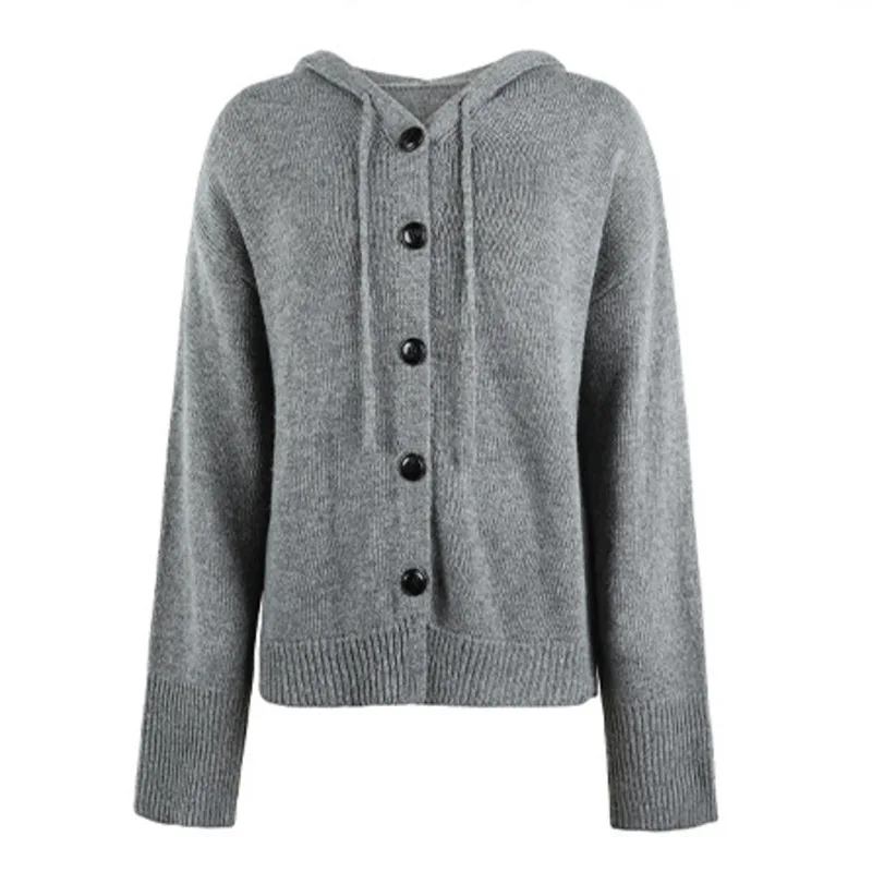 Женский однобортный Кардиган с капюшоном, однотонный вязаный кардиган, верхняя одежда для осени и зимы, 2023
Женский однобортный Кардиган с капюшоном, однотонный вязаный кардиган, верхняя одежда для осени и зимы, 2023