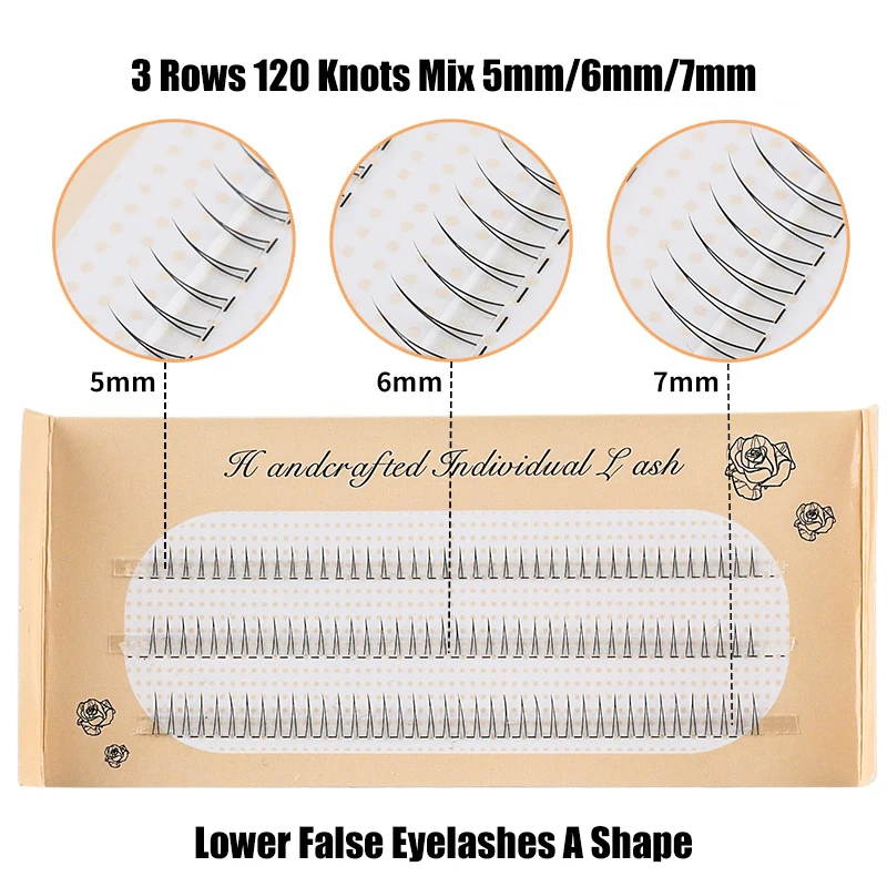120 Knots Mix 5mm 6mm 7mm Natural Light Fairy A Shape Tapered Lower False Eyelashes Makeup Fake Eye Lash Extension Set
120 Knots Mix 5mm 6mm 7mm Natural Light Fairy A Shape Tapered Lower False Eyelashes Makeup Fake Eye Lash Extension Set