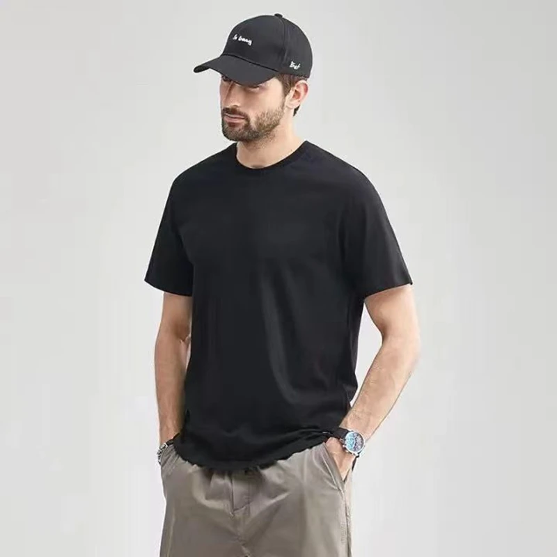 Summer Short Sleeve T-Shirt Men Ice Silk Smooth Solid Color Casual Joker Bottoming Shirt Breathable Plus Size T-Shirt
Summer Short Sleeve T-Shirt Men Ice Silk Smooth Solid Color Casual Joker Bottoming Shirt Breathable Plus Size T-Shirt