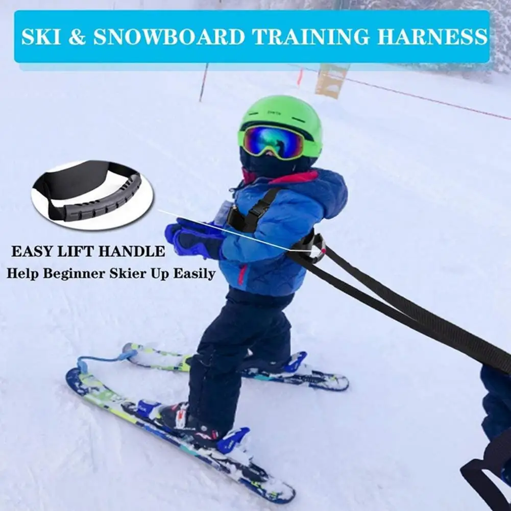 

Тренировочная шлейка для лыж, шлейка для катания на лыжах для малышей со съемным поводком, регулируемое снаряжение для сноуборда, лыжи для детей