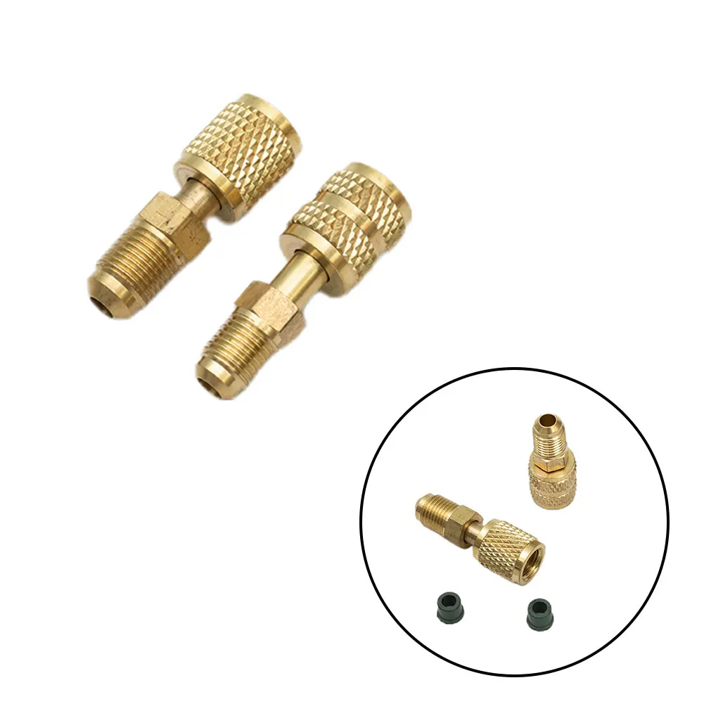 High Quality New Durable AC Refrigerant Adapter 2Pcs Set For R410 R32 R22 For Valve System Tool SAE Male Female
High Quality New Durable AC Refrigerant Adapter 2Pcs Set For R410 R32 R22 For Valve System Tool SAE Male Female