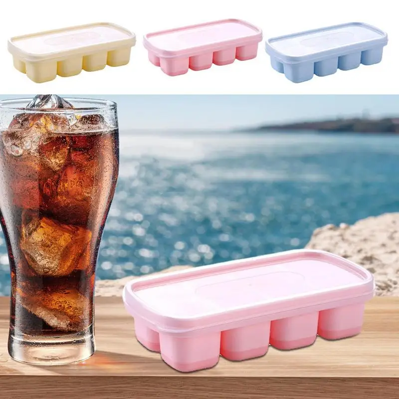 

Cubes Freezer Tray With Lid Reusable Flexible Silicone Ice Cube Molds Stackable Ice Cube Trays For Soup Broth Sauce Or Butter