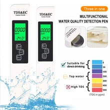 Digital Water Quality Tester TDS EC Meter Range 0-9990 Multifunctional Water Purity Temperature Meter TEMP PPM Tester Hot Sale
Digital Water Quality Tester TDS EC Meter Range 0-9990 Multifunctional Water Purity Temperature Meter TEMP PPM Tester Hot Sale