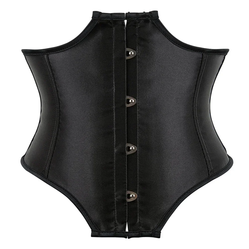 

Women Short Torso Satin Underbust Corset Gothic Waist Trainer Plus Size Slimming Bustier Top