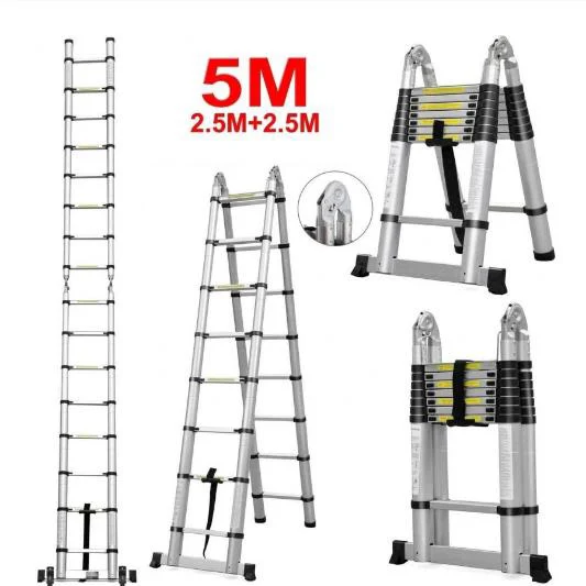 

16.5FT Stairs Aluminum Alloy Folding Ladder Telescopic Ladders Herringbone Ladder for Home Engineering Extension Step Ladder