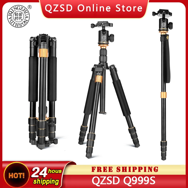 QZSD Q999s Portable Pro Photographic Aluminum Alloy Tripod Monopod & Ball Head Kit Foldable Compact Travel for DSLR Camera
QZSD Q999s Portable Pro Photographic Aluminum Alloy Tripod Monopod & Ball Head Kit Foldable Compact Travel for DSLR Camera