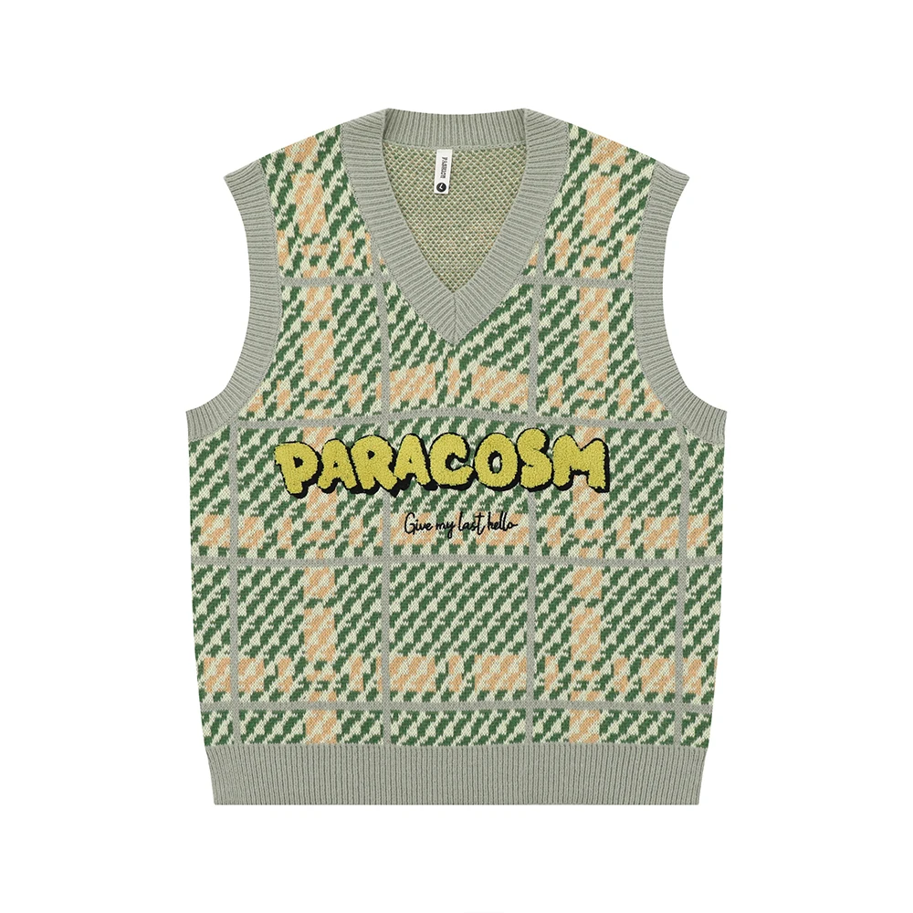 High Street Jacquard Embroidery V Neck Vest for Men and Women Chaleco Hombre Color Match Baggy Y2K Sleeveless Sweater Oversized
High Street Jacquard Embroidery V Neck Vest for Men and Women Chaleco Hombre Color Match Baggy Y2K Sleeveless Sweater Oversized