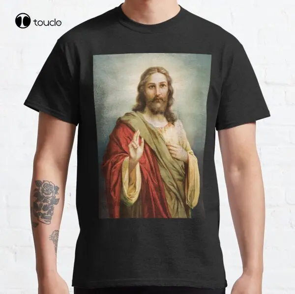 

Jesus Christ Painting Classic T-Shirt Tee Shirt Custom Aldult Teen Unisex Digital Printing Fashion Funny New Xs-5Xl