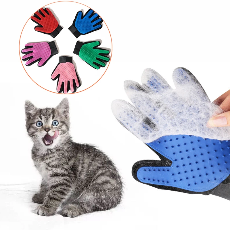 

Pet Glove Cat Grooming Glove Cat Hair Deshedding Brush Gloves Dog Comb for Cats Bath Clean Massage Hair Remover Brush For Animal