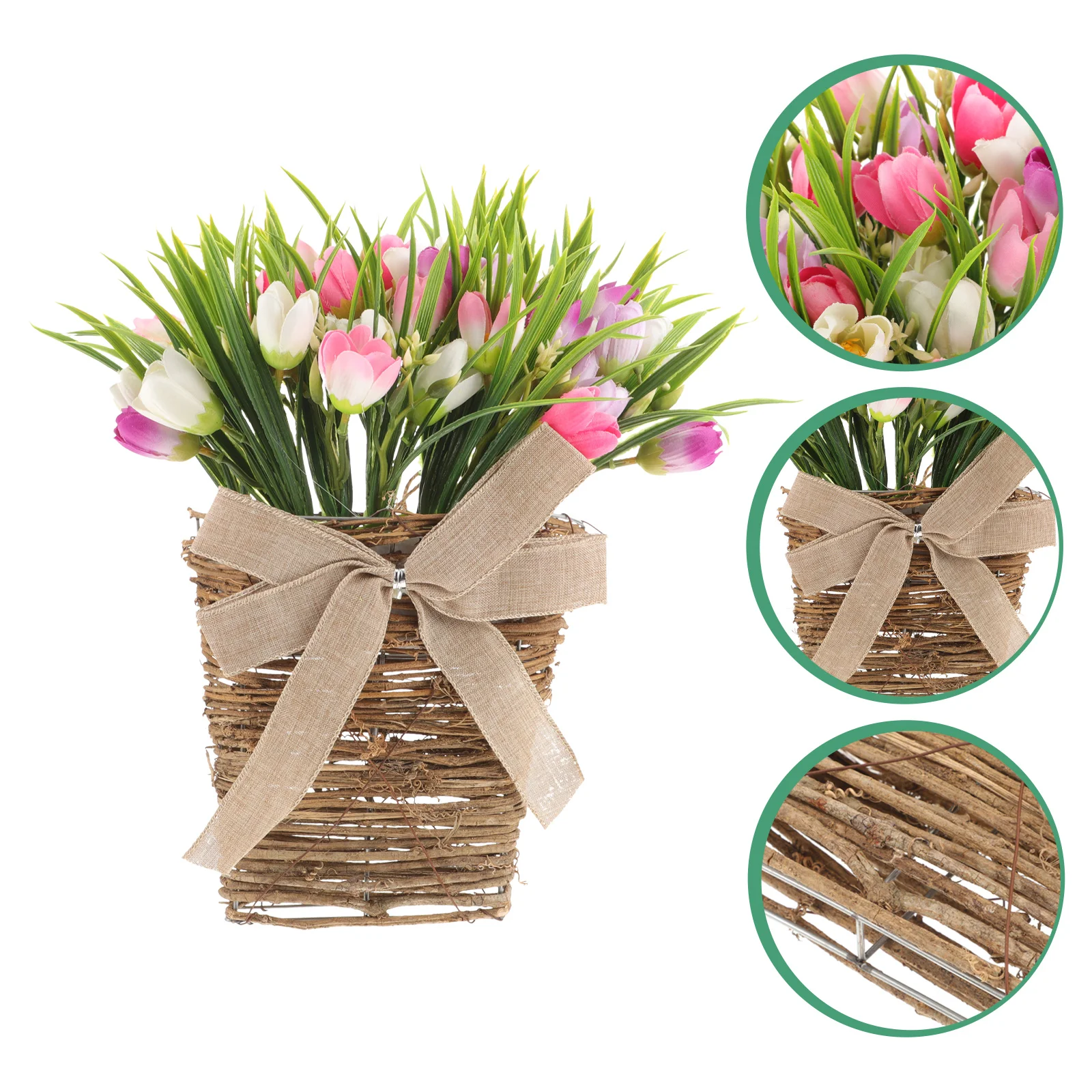 Decorate Tulip Wall Hanging Flower Basket Home Decoration Garland Door Ornaments Rattan Artificial
Decorate Tulip Wall Hanging Flower Basket Home Decoration Garland Door Ornaments Rattan Artificial