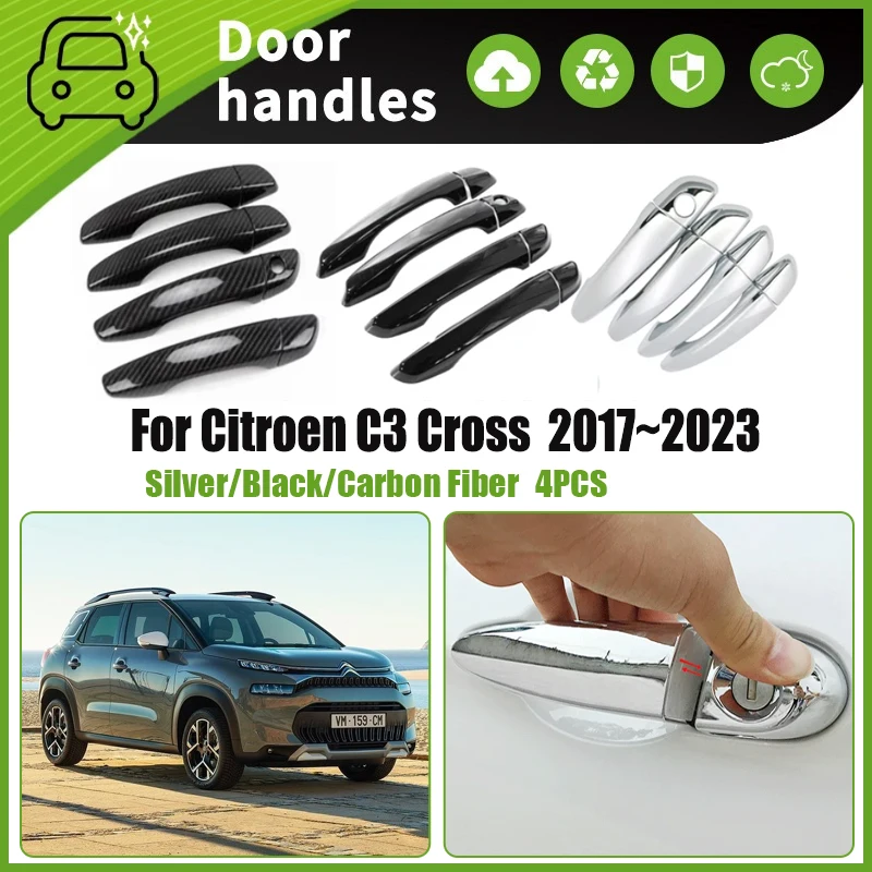 

Car Door Handle Covers For Citroen C3 Cross 2017~2023 Scratchproof Chromium Styling Sticker Trim Exterior Parts Auto Accessories