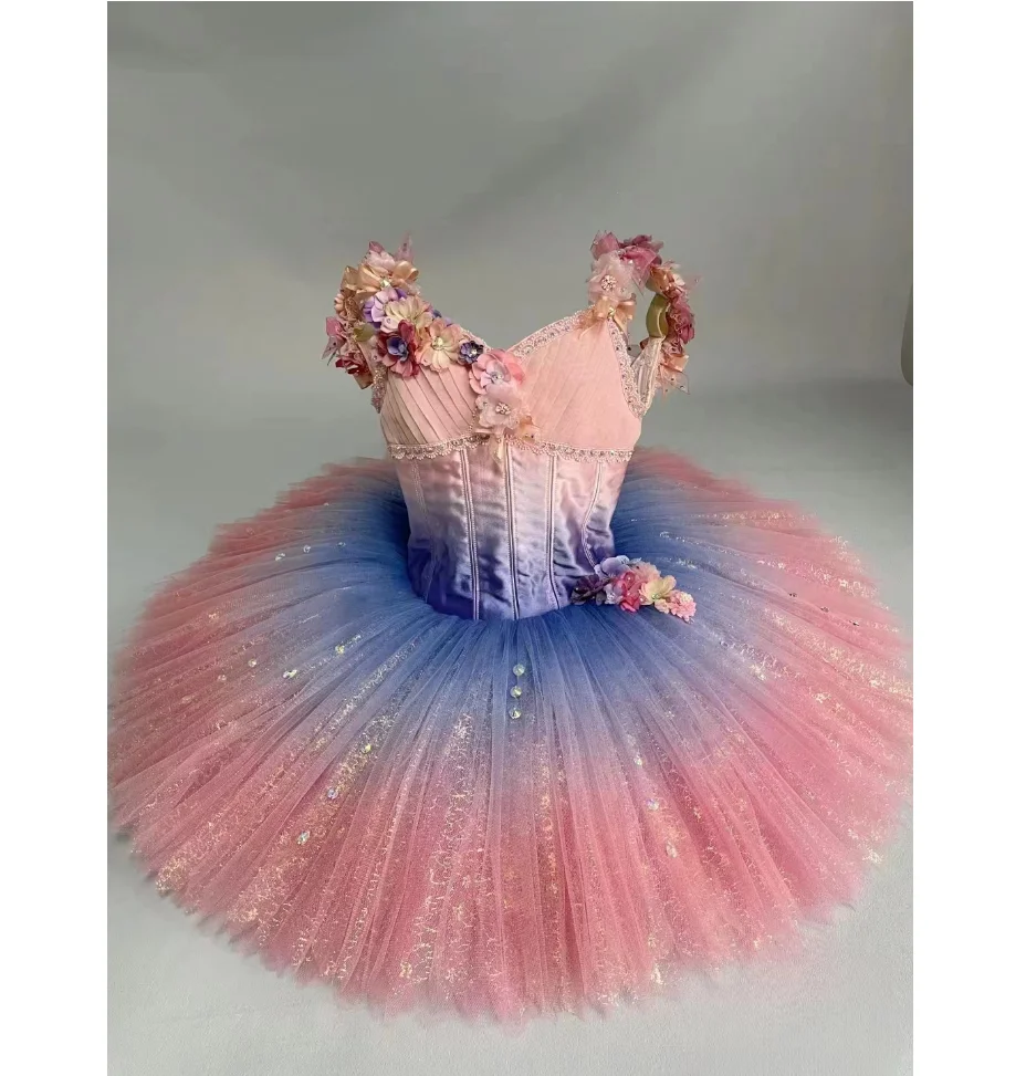

2024 Flower Fairy Ballet Competition TUTU Plate skirt high-end private custom adult children performance skirt women's costume