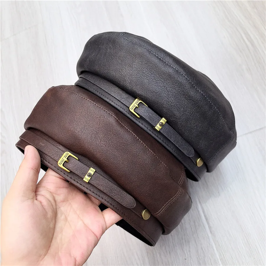 202311-pinshan ins chic Fashionable worn-out washed pu belt metal buckle decoration beret cap men women Leisure painter hat
202311-pinshan ins chic Fashionable worn-out washed pu belt metal buckle decoration beret cap men women Leisure painter hat