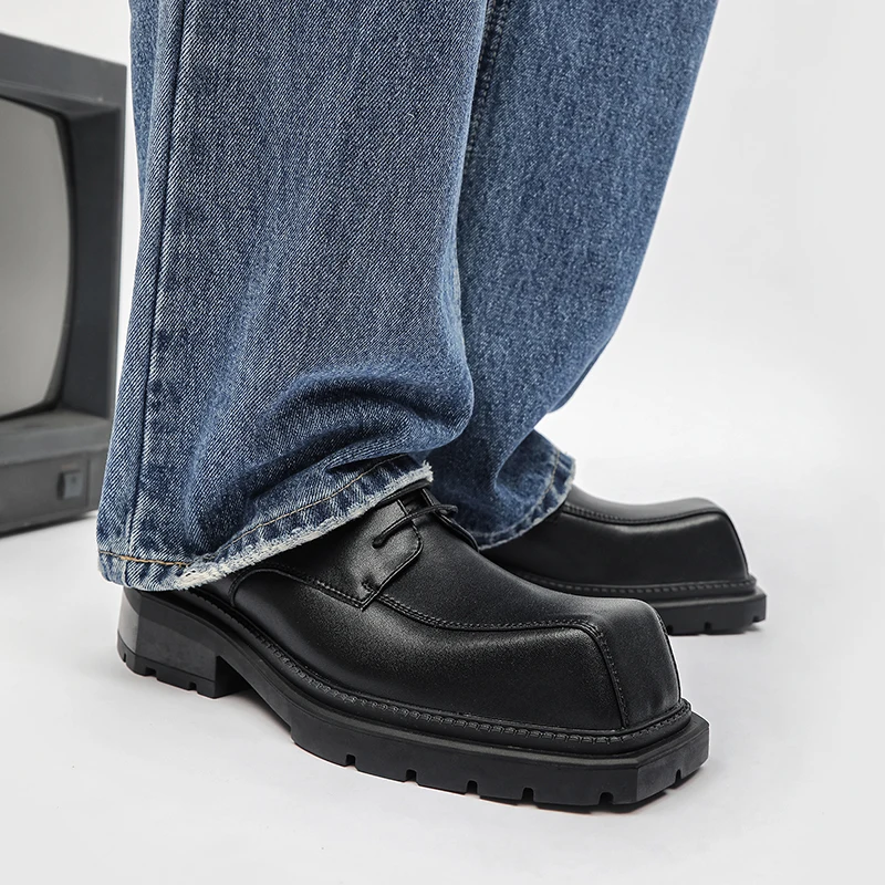 Spring men's thick soled formal shoes outdoor Square toe anti slip casual shoes matte soft massage soles genuine leather shoes
Spring men's thick soled formal shoes outdoor Square toe anti slip casual shoes matte soft massage soles genuine leather shoes