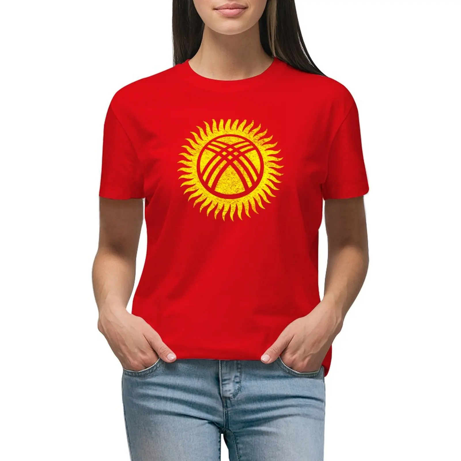NATIONAL FLAG OF KYRGYZSTAN T-shirt animal print shirt for girls Short sleeve tee lady clothes clothes for Women
NATIONAL FLAG OF KYRGYZSTAN T-shirt animal print shirt for girls Short sleeve tee lady clothes clothes for Women