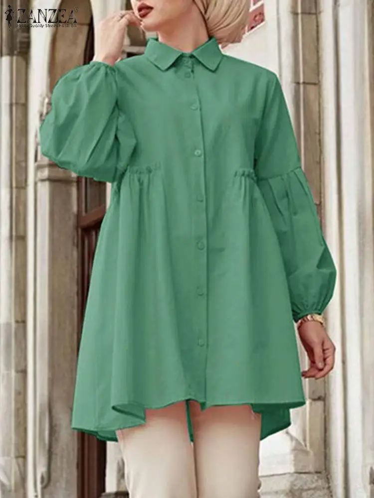 ZANZEA Autumn Solid Muslim Dubai Turkey Shirt Casual Loose Ruffles Tops Work Blusas Vintage Women Lapel Neck Long Sleeve Blouse
ZANZEA Autumn Solid Muslim Dubai Turkey Shirt Casual Loose Ruffles Tops Work Blusas Vintage Women Lapel Neck Long Sleeve Blouse