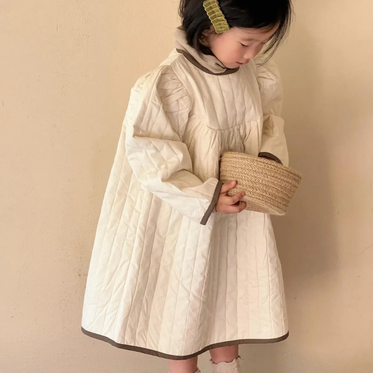Girls Casual Dresses Korean Childrens Clothing Winter Season New Solid Color Cotton Clip Retro Style Round Neck
Girls Casual Dresses Korean Childrens Clothing Winter Season New Solid Color Cotton Clip Retro Style Round Neck