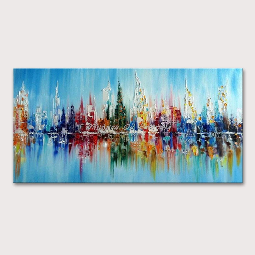 Картина маслом Mintura на холсте с абстрактной текстурой, пейзаж города, Современное украшение для дома, Настенная картина для гостиной 
Картина маслом Mintura на холсте с абстрактной текстурой, пейзаж города, Современное украшение для дома, Настенная картина для гостиной