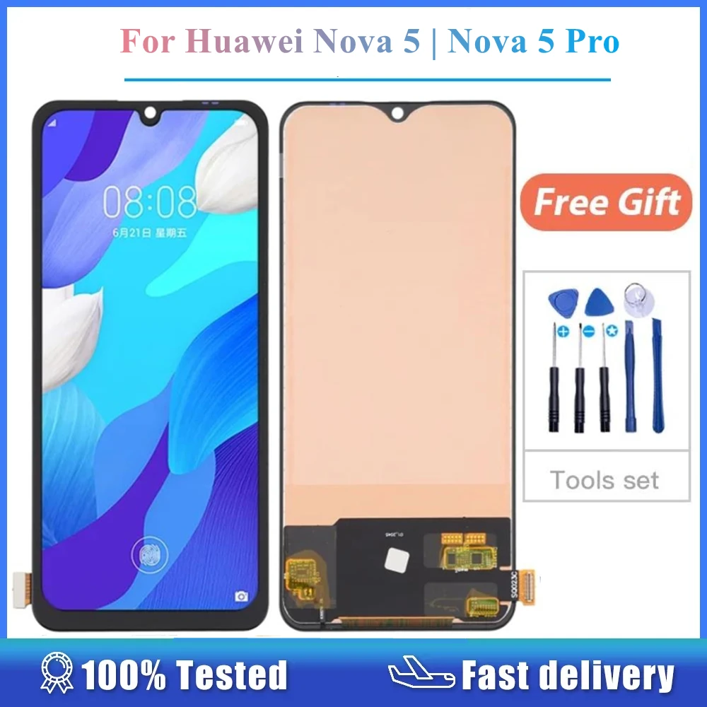 Compatible For Huawei Nova 5 5 Pro TFT LCD Display Touch Screen Assembly Smartphone Spare Part
Compatible For Huawei Nova 5 5 Pro TFT LCD Display Touch Screen Assembly Smartphone Spare Part