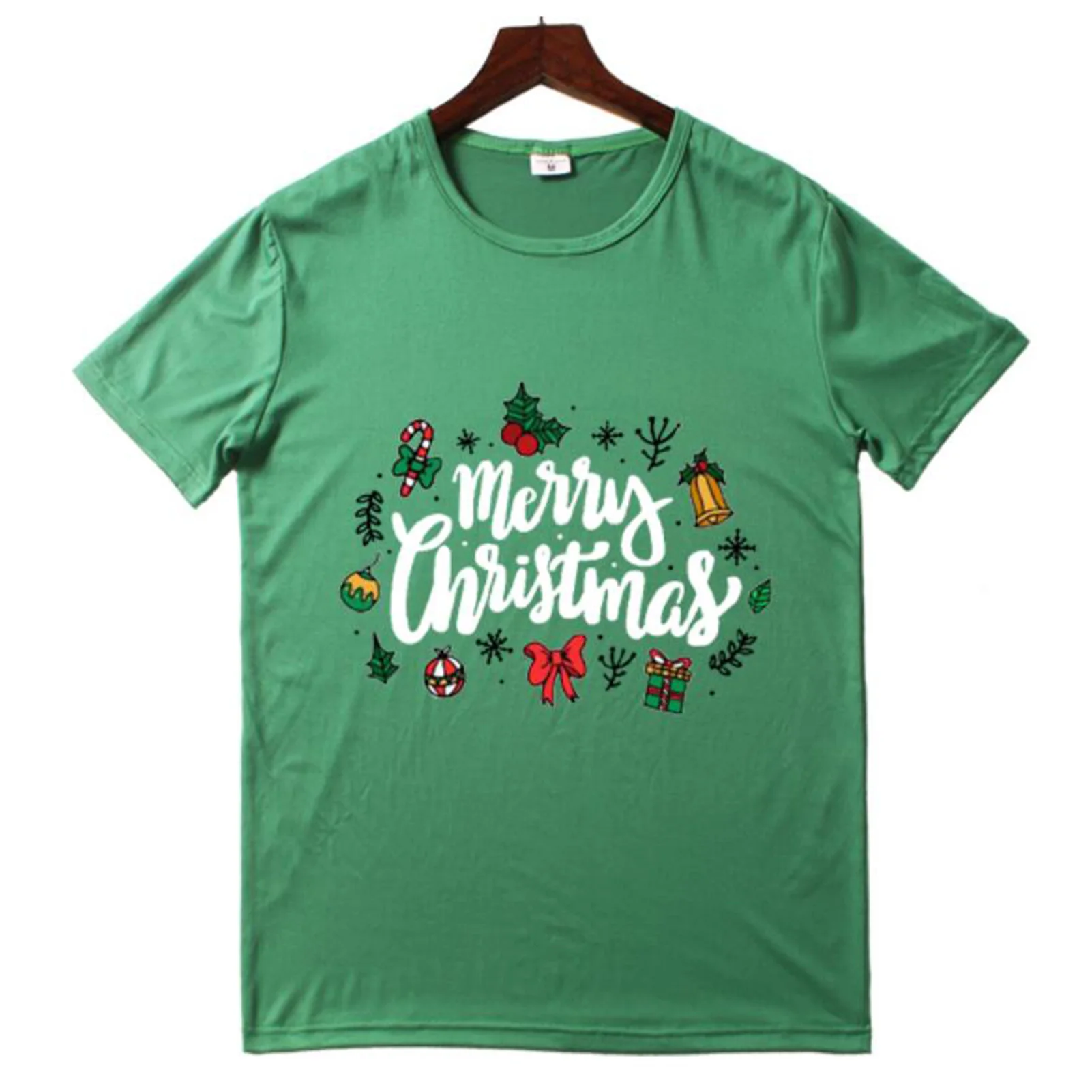 

Merry Christmas T-Shirt Breathable Soft Top with English Letter for Outdoor Performances Masquerade